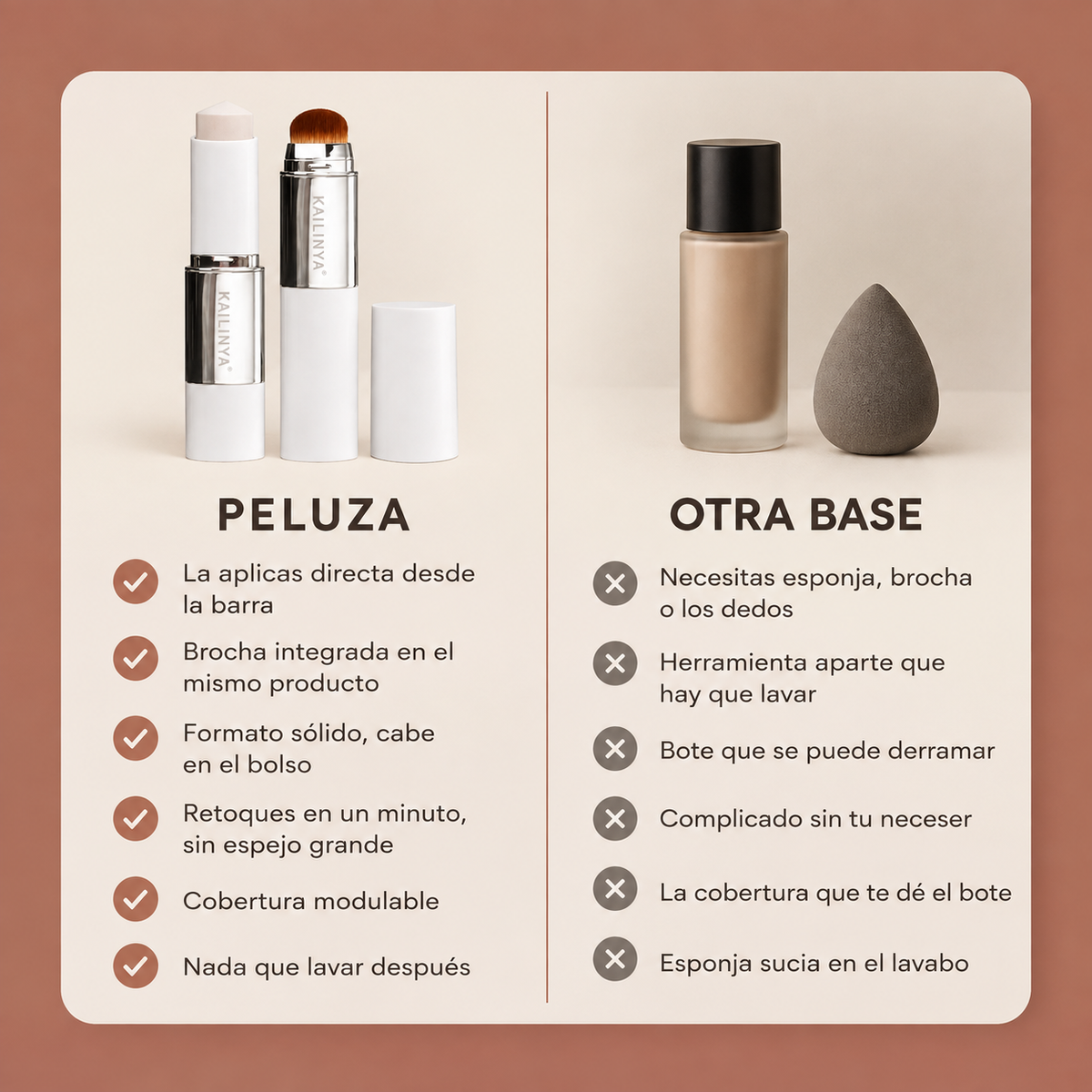 Peluza - Base coreana de maquillaje en barra 2 en 1