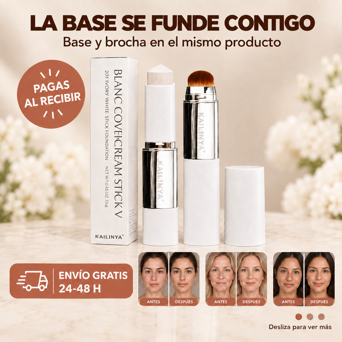 Peluza - Base coreana de maquillaje en barra 2 en 1