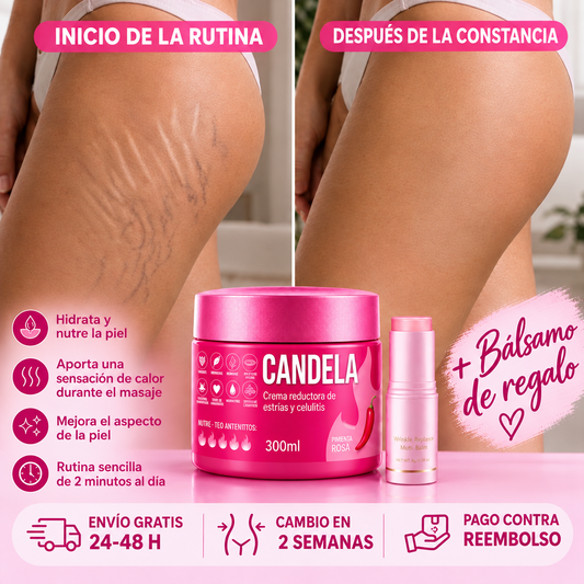 Crema Candela · Anticelulítica y Antiestrías + Bálsamo de Regalo